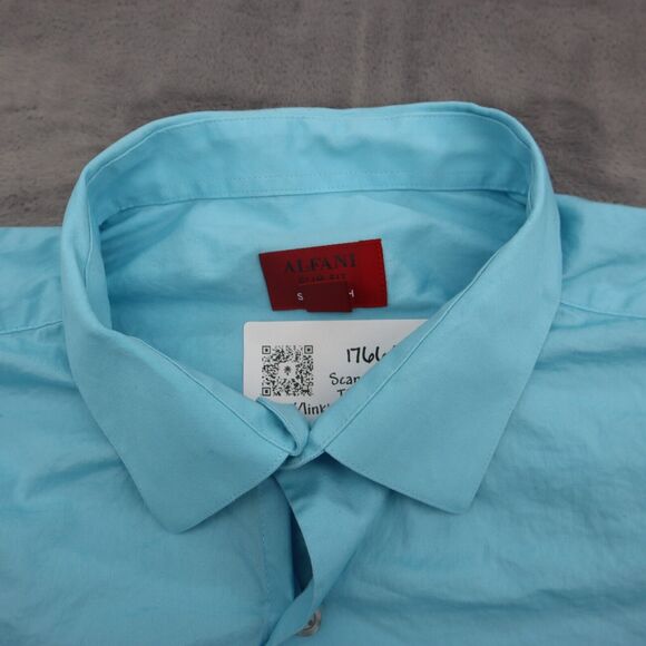 Alfani Shirt Mens L Blue Button Up Long Sleeve Stretch Slim Fit Collared Top - Picture 11 of 16